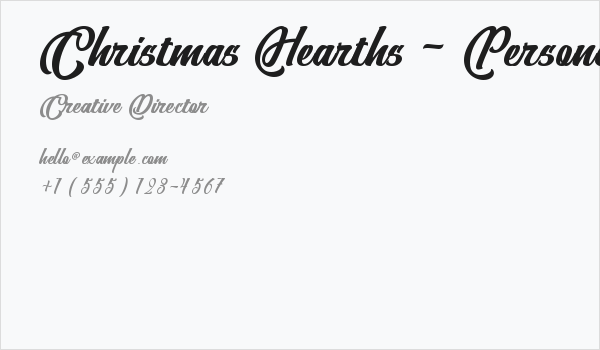 Christmas Hearths - Personal use Business Card