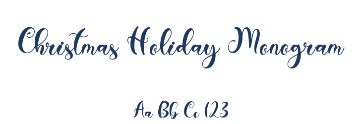 Christmas Holiday Monogram Font Preview