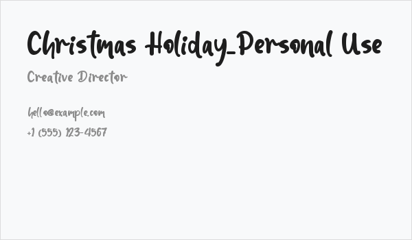 Christmas Holiday_Personal Use Business Card