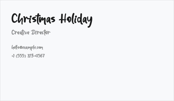 Christmas Holiday Business Card