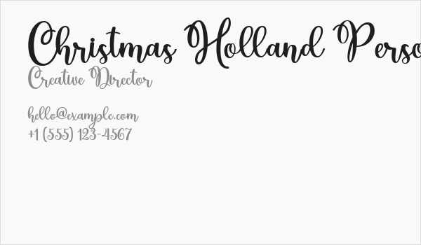 Christmas Holland Personal Use Business Card
