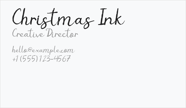 Christmas Ink Business Card
