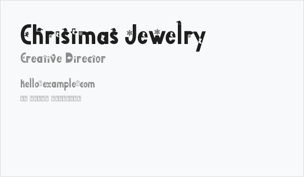 Christmas Jewelry Business Card