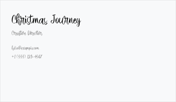 Christmas Journey Business Card