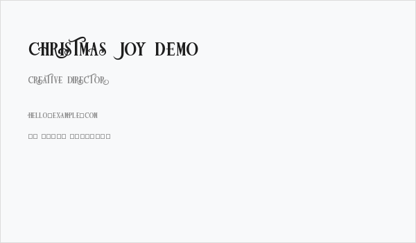 Christmas Joy Demo Business Card