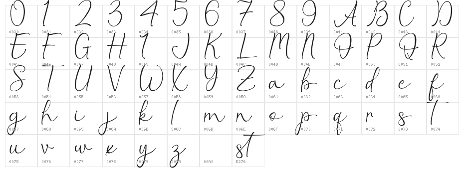Christmas Leaf - Personal Use Character Map