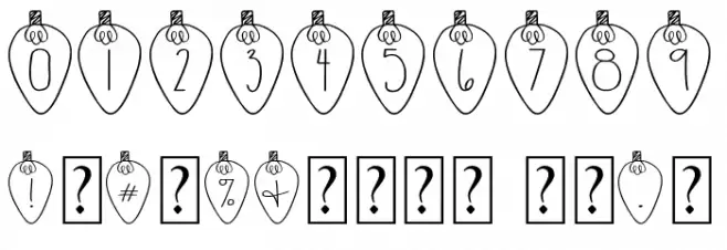 Christmas Lights Font OTHER CHARS
