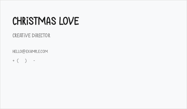 Christmas Love Business Card