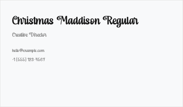 Christmas Maddison Regular Business Card