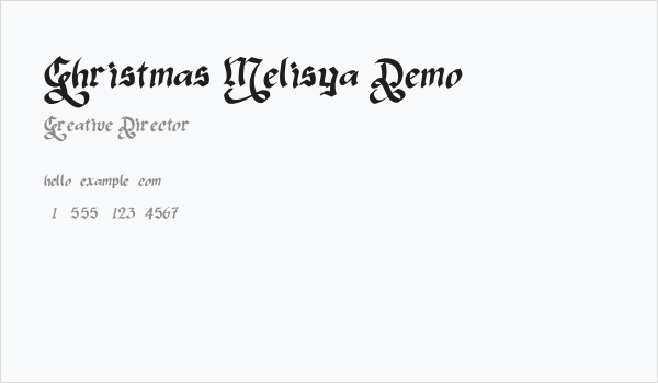 Christmas Melisya Demo Business Card