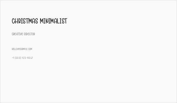 Christmas Minimalist Business Card