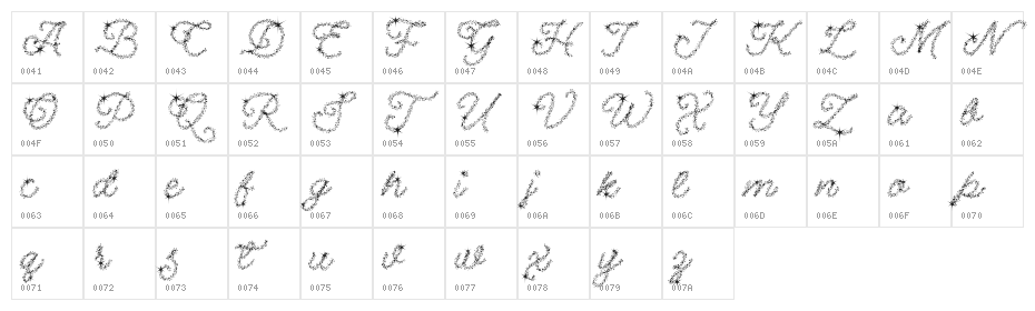 Christmas Miracle PERSONAL USE Character Map