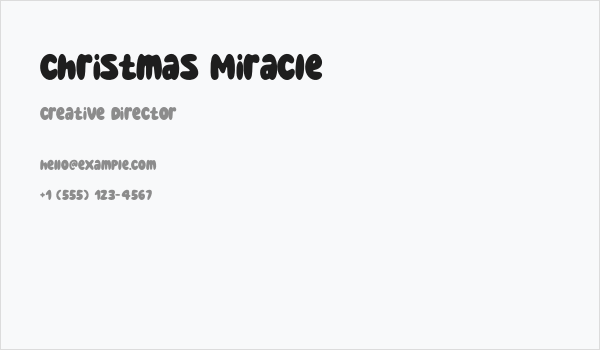 Christmas Miracle Business Card