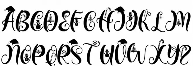 Christmas Peachy फ़ॉन्ट अपरकेस