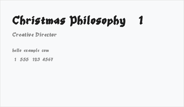 Christmas Philosophy - 1 Business Card
