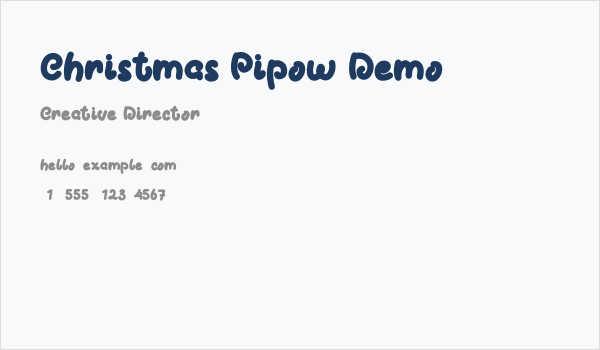 Christmas Pipow Demo Business Card