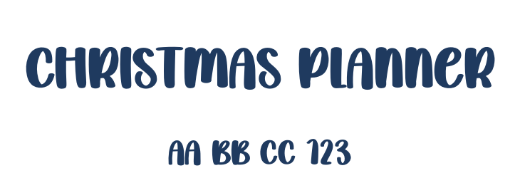 Christmas Planner Font Preview
