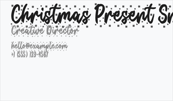 Christmas Present Snow Business Card