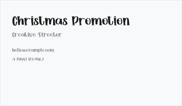 Christmas Promotion Business Card