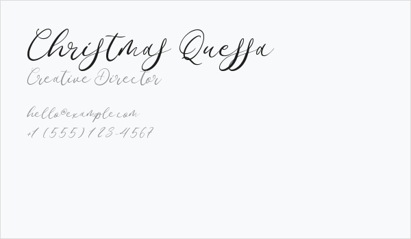 Christmas Quessa Business Card