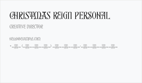 Christmas Reign PERSONAL Business Card