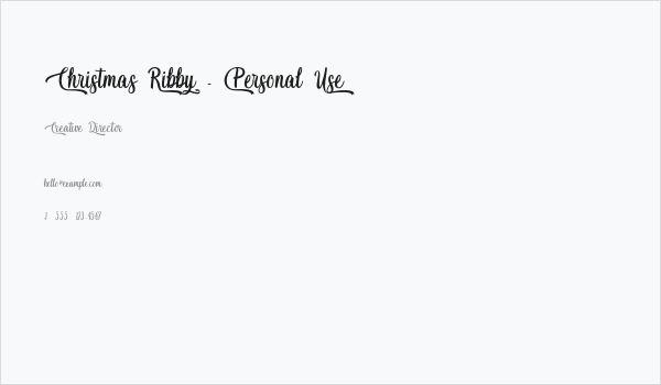 Christmas Ribby - Personal Use Business Card