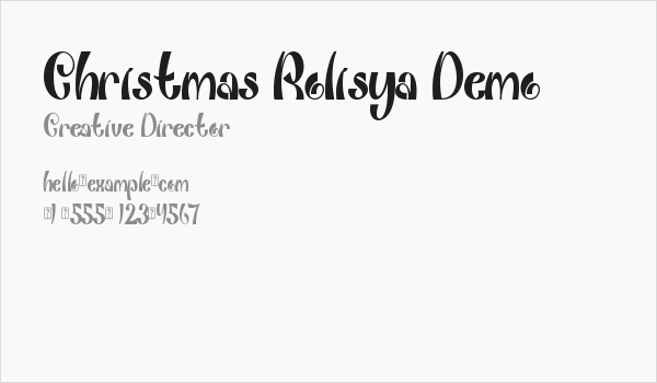 Christmas Rolisya Demo Business Card