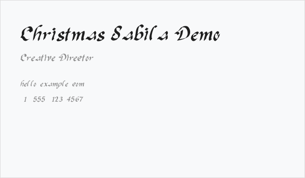 Christmas Sabila Demo Business Card