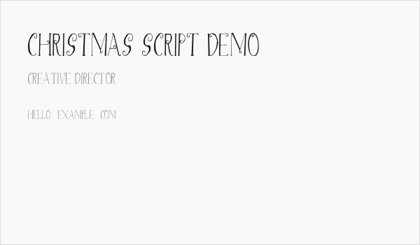 Christmas Script Demo Business Card