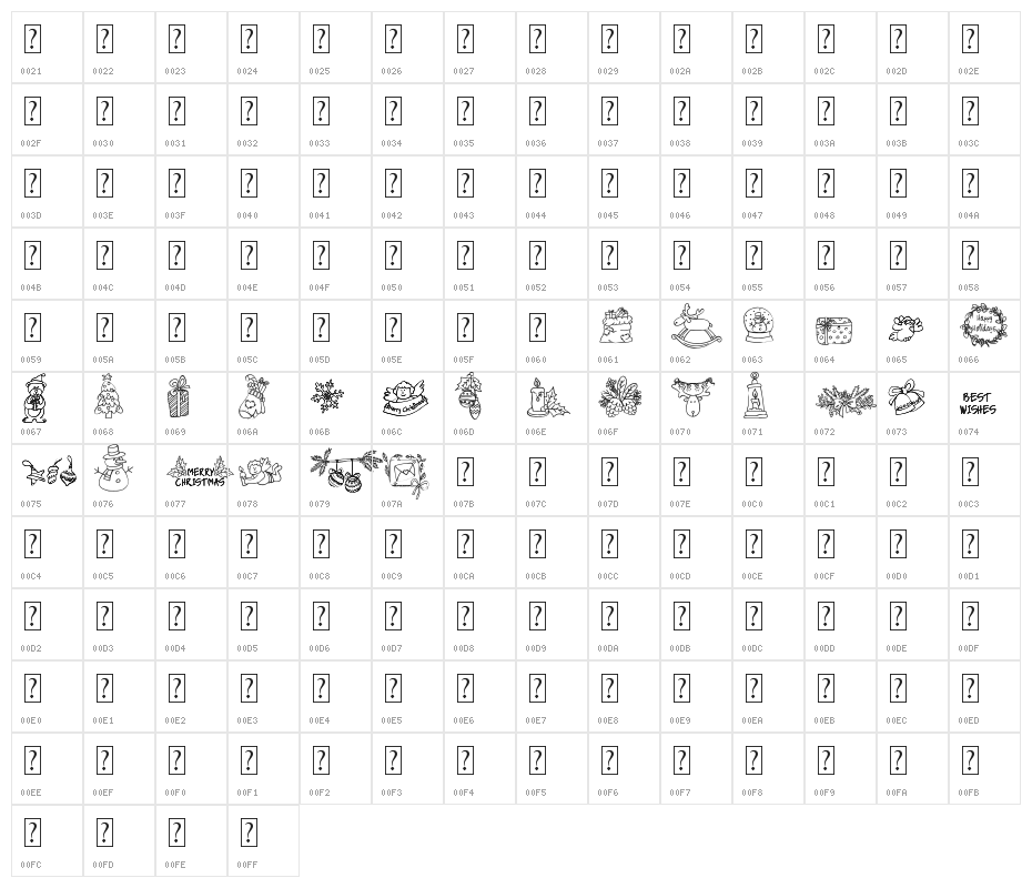 Christmas Season Doodle_DEMO Character Map