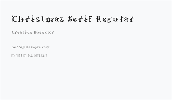 Christmas Serif Regular Business Card