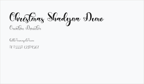 Christmas Shadyna Demo Business Card