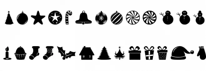 Christmas Shapes Font UPPERCASE