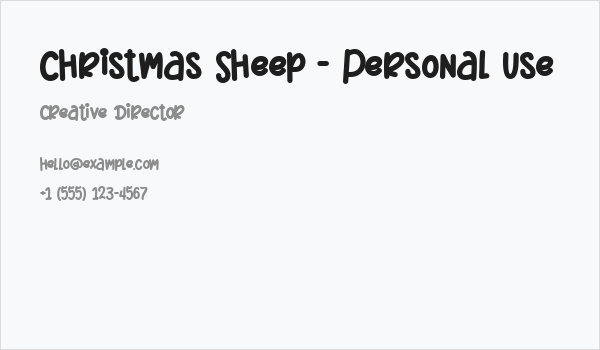 Christmas Sheep - Personal Use Business Card