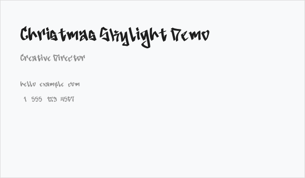 Christmas Skylight Demo Business Card