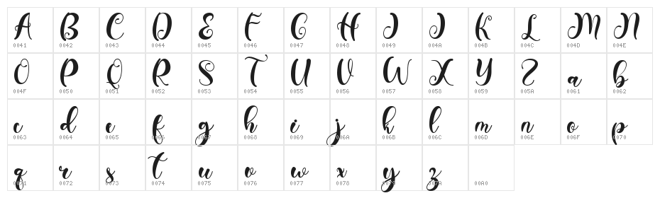Christmas Smile - Personal Use Character Map