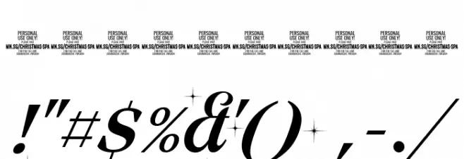 Christmas Sparkle PERSONAL USE Font OTHER CHARS