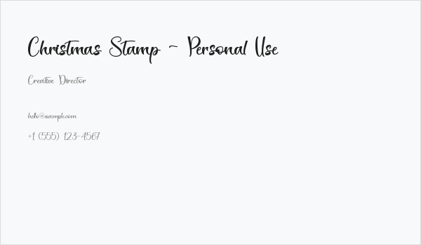 Christmas Stamp - Personal Use Business Card