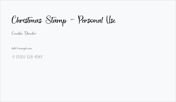 Christmas Stamp - Personal Use Business Card