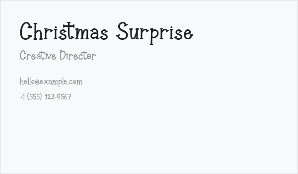 Christmas Surprise Business Card