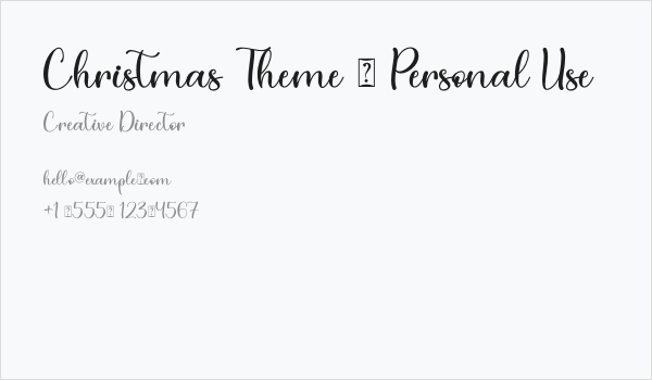 Christmas Theme - Personal Use Business Card