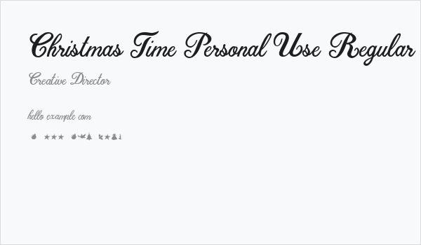 Christmas Time Personal Use Regular Business Card