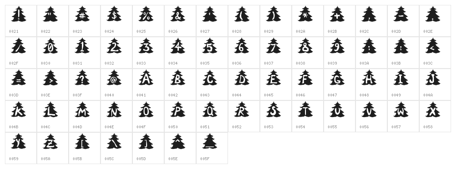 Christmas-Tree Character Map