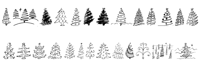 Christmas Trees Celebration Font LOWERCASE