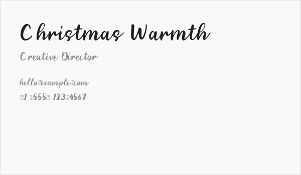 Christmas Warmth Business Card