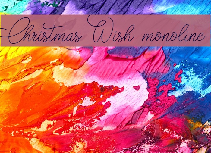 Christmas Wish monoline Font examples