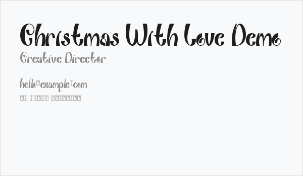 Christmas With Love Demo Business Card