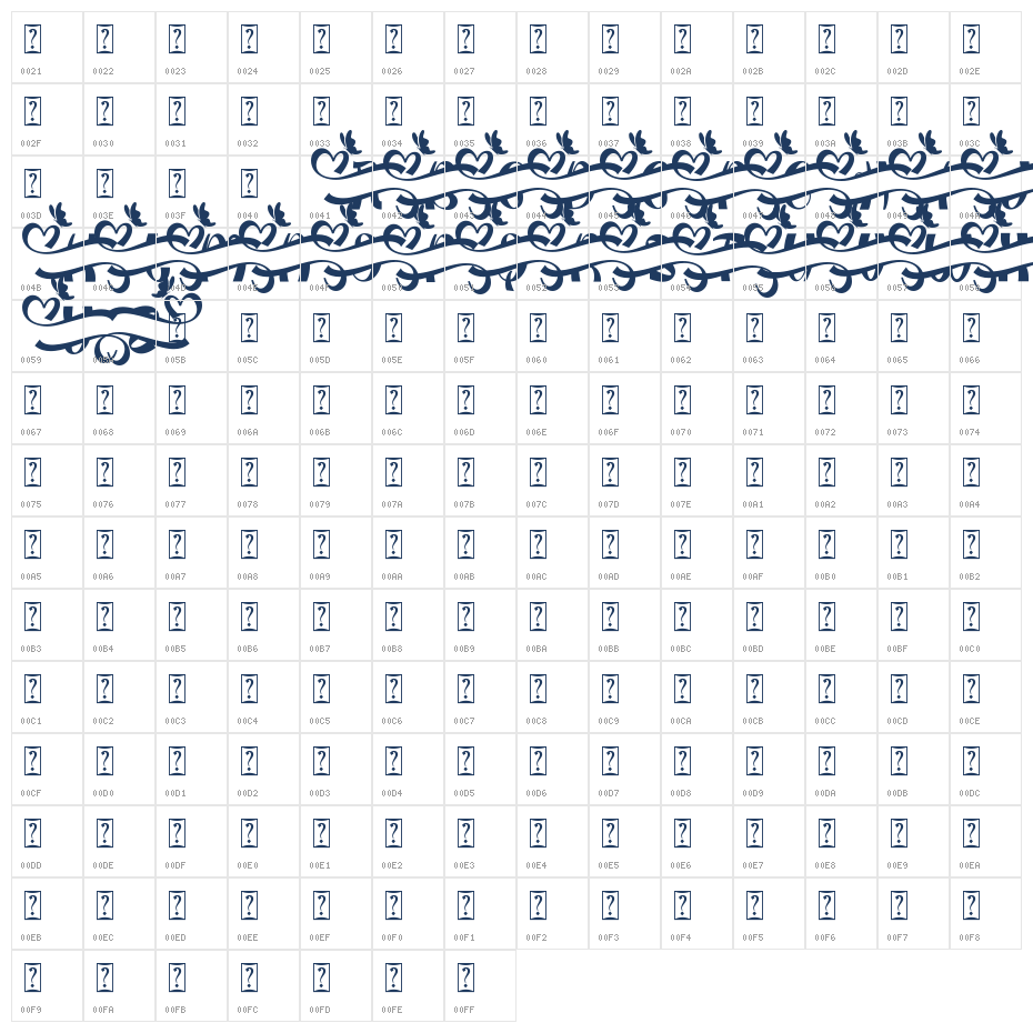 Christmas With Monogram Character Map