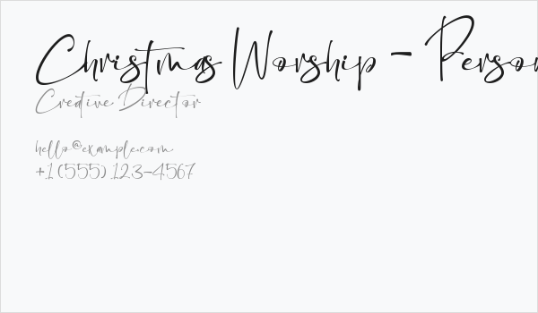 Christmas Worship - Personal us Business Card