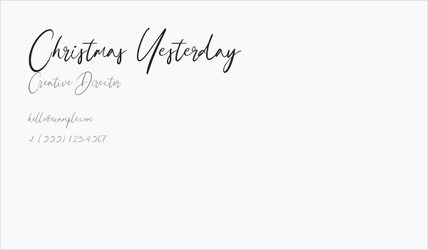 Christmas Yesterday Business Card